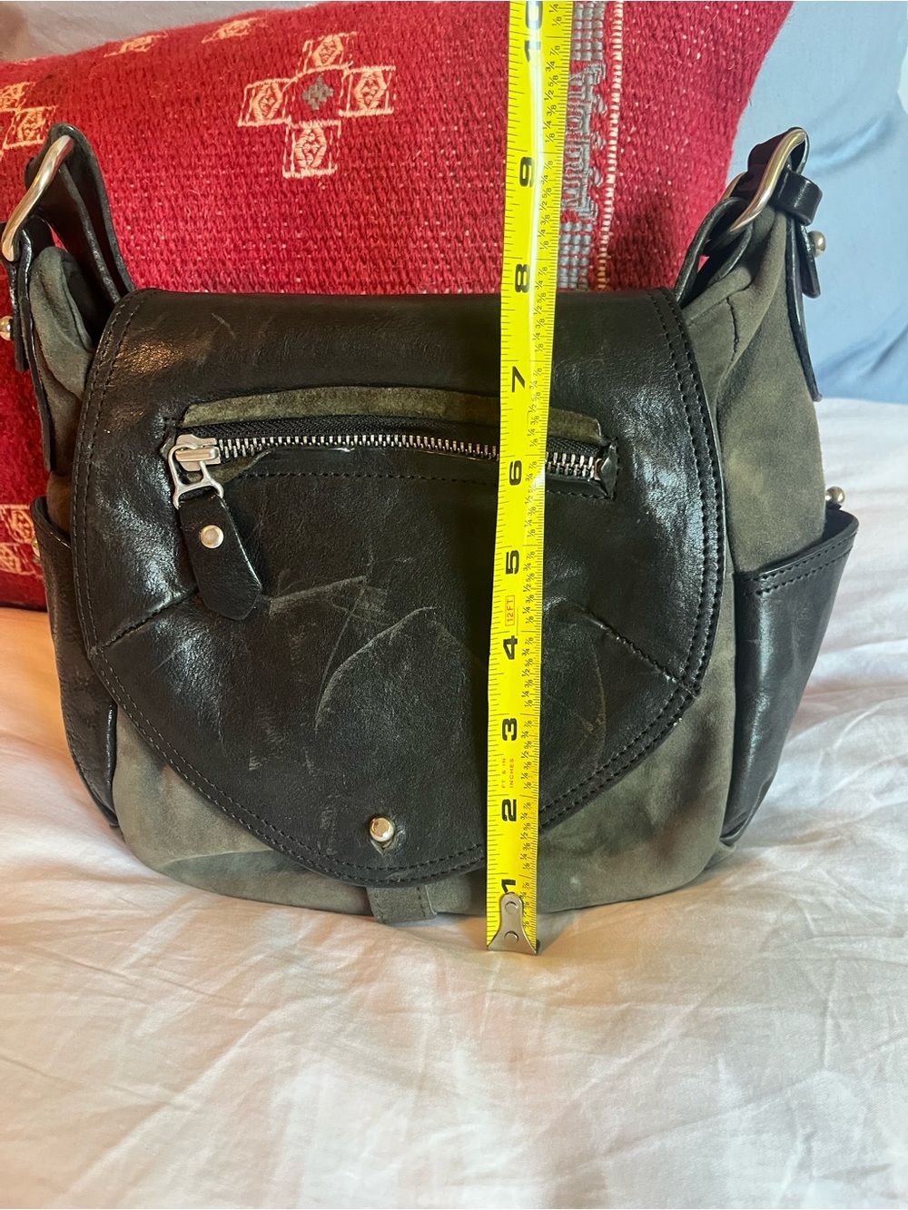 Isabel Marant black Leather and Suede Crossbody Bag in Black